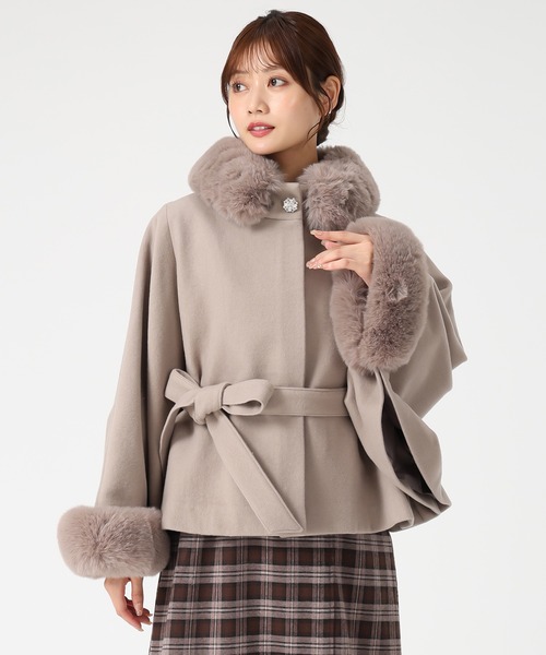 セール】2025秋冬新作 ブローチ付きポンチョコート（ポンチョ）｜MISCH