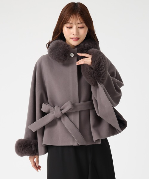 セール】2025秋冬新作 ブローチ付きポンチョコート（ポンチョ）｜MISCH