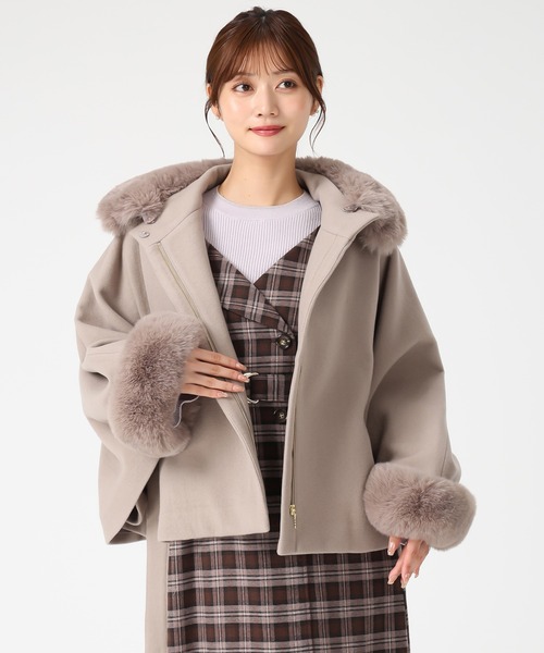 セール】2025秋冬新作 ブローチ付きポンチョコート（ポンチョ）｜MISCH