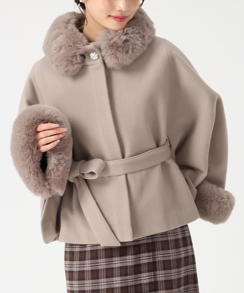 セール】2025秋冬新作 ブローチ付きポンチョコート（ポンチョ）｜MISCH