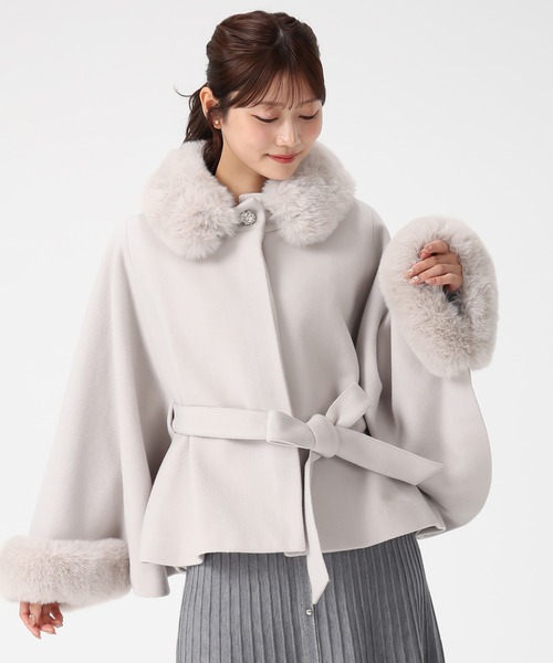 セール】2025秋冬新作 ブローチ付きポンチョコート（ポンチョ）｜MISCH