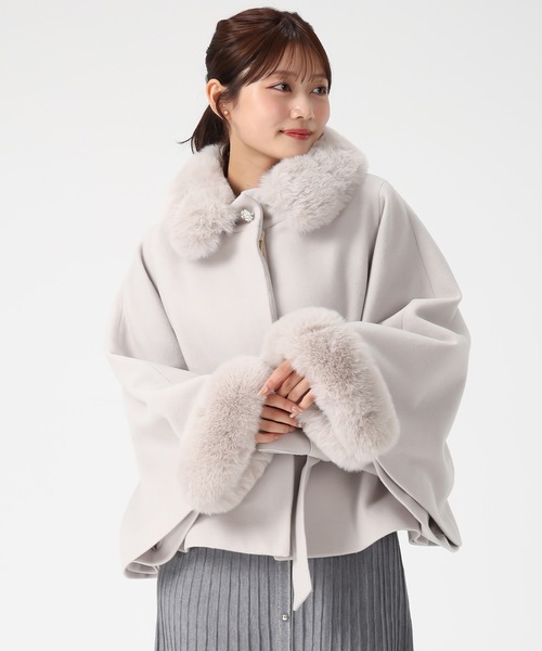 セール】2025秋冬新作 ブローチ付きポンチョコート（ポンチョ）｜MISCH