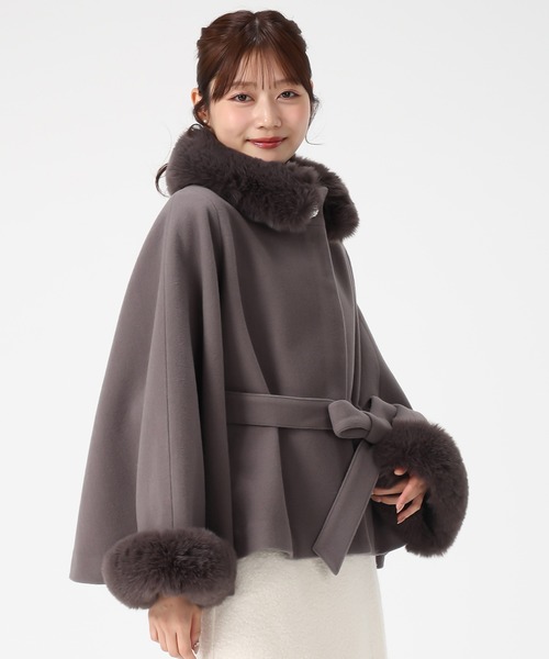 セール】2025秋冬新作 ブローチ付きポンチョコート（ポンチョ）｜MISCH
