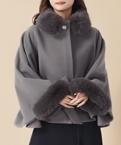 セール】2025秋冬新作 ブローチ付きポンチョコート（ポンチョ）｜MISCH