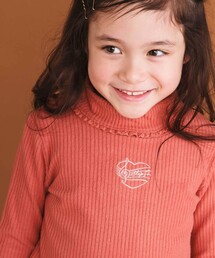 SLAP SLIP（スラップスリップ）の「レースハイネックハート刺しゅうトップス(80~130cm)（ニット/セーター・キッズ）」