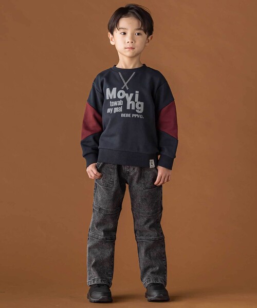 BeBe Petits Pois Vert（ベベプチポワヴェール）の「【店舗限定】切り替えストレッチデニムロングパンツ(95~160cm)（デニムパンツ・キッズ・ネイビー/ブラック・120cm/95cm/110cm/100cm/150cm/140cm/160cm/130cm）」の4枚目の写真