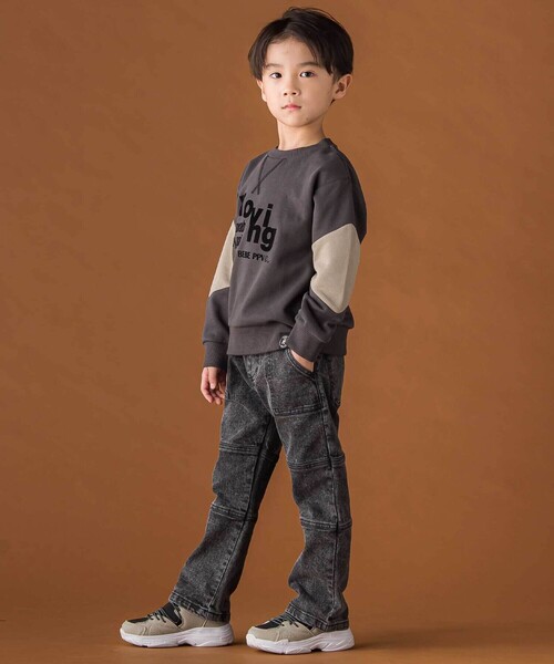 BeBe Petits Pois Vert（ベベプチポワヴェール）の「【店舗限定】切り替えストレッチデニムロングパンツ(95~160cm)（デニムパンツ・キッズ・ネイビー/ブラック・120cm/95cm/110cm/100cm/150cm/140cm/160cm/130cm）」の6枚目の写真