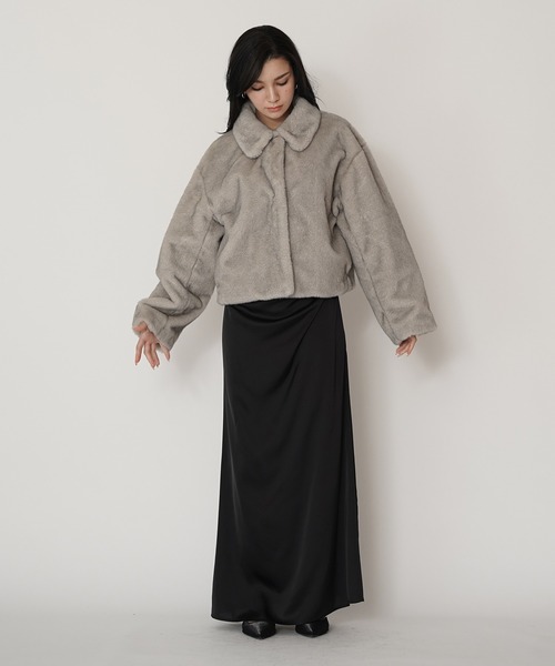 KINO THE KEI(キノザケイ)の「ミンク エコ ファー ジャケット KINO THE KEI(その他アウター・レディース・ライトグレー/ダークブラウン/ベージュ・F)」の16枚目の写真