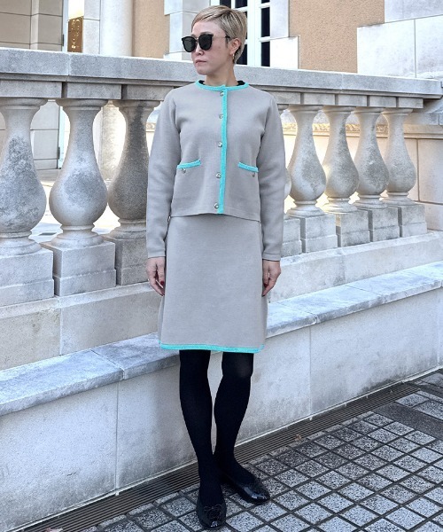 JENNE(ジェンヌ)の「マリン風ニットスカート(スカート・レディース・グレー/ネイビー/グリーン・SMALL/MEDIUM/LARGE)」の4枚目の写真