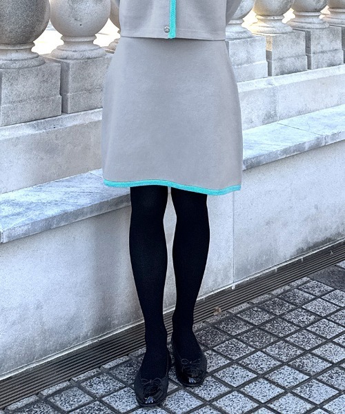 JENNE(ジェンヌ)の「マリン風ニットスカート(スカート・レディース・グレー/ネイビー/グリーン・SMALL/MEDIUM/LARGE)」の5枚目の写真
