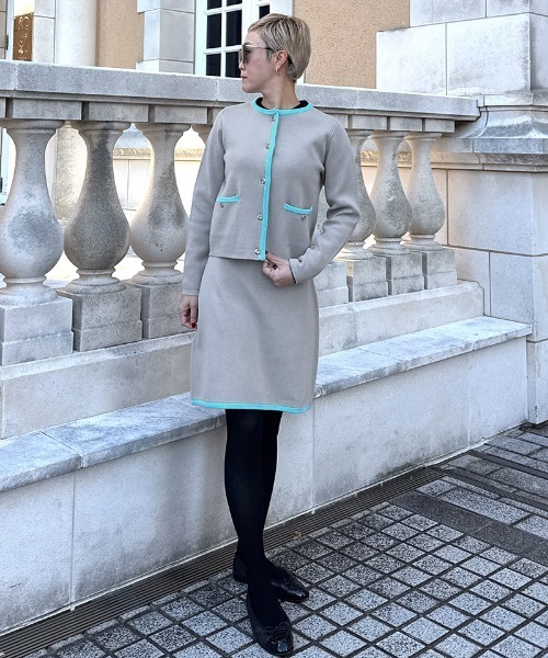 JENNE(ジェンヌ)の「マリン風ニットスカート(スカート・レディース・グレー/ネイビー/グリーン・SMALL/MEDIUM/LARGE)」の7枚目の写真