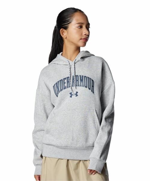 UNDER ARMOUR(アンダーアーマー)の「UAライバルフリース グラフィック プルオーバー フーディー(トレーニング/レディース)(スウェット・レディース・グレー・L/M/S/XL)」の1枚目の写真