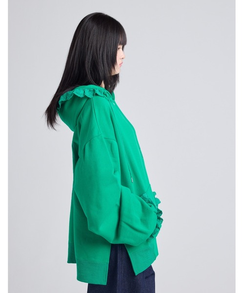 Little sunny bite（リトルサニーバイト）の「【RES】【Little sunny bite】lacy logo hoodie（パーカー・レディース・グリーン・SMALL）」の7枚目の写真