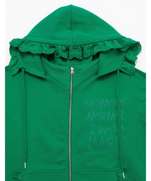 Little sunny bite（リトルサニーバイト）の「【RES】【Little sunny bite】lacy logo hoodie（パーカー・レディース・グリーン・SMALL）」の9枚目の写真