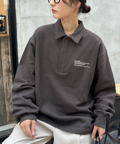 セール】【ユニセックス】ワンポイント刺繍スウェットポロ（スウェット