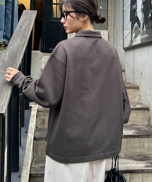 ユニセックス】ワンポイント刺繍スウェットポロ（スウェット