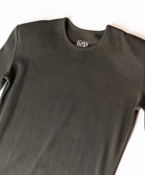 HOLIDAY（ホリデイ）の「SUPER RIB PADDED SHOULDER LACE L/S DRESS スーパーリブパディッドショルダーロングスリーブドレス（ワンピース・レディース・チャコールグレー・ONE SIZE）」の3枚目の写真