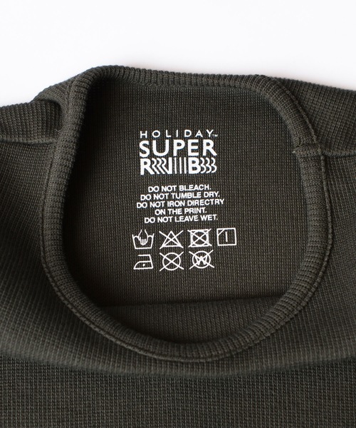 HOLIDAY（ホリデイ）の「SUPER RIB PADDED SHOULDER LACE L/S DRESS スーパーリブパディッドショルダーロングスリーブドレス（ワンピース・レディース・チャコールグレー・ONE SIZE）」の4枚目の写真