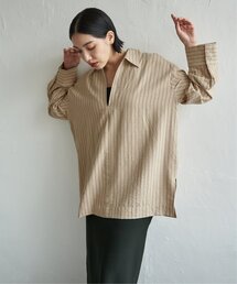 ピーチストライプスキッパーシャツ