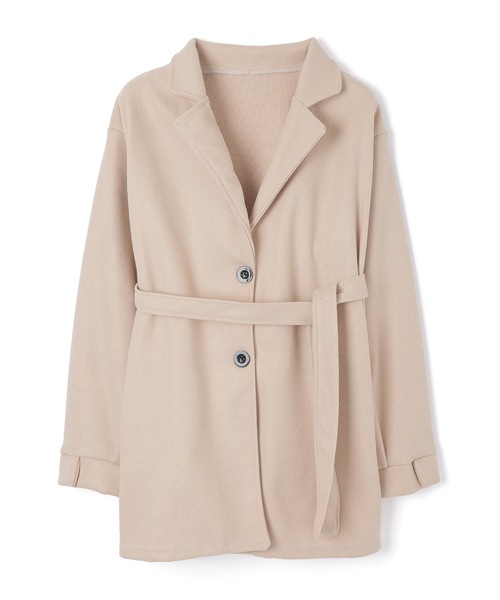 M DOLLY（エムドリー）の「tailored middle nebula coat/テーラードミドルネーブラコート（ステンカラーコート・レディース・ベージュ/ブラック・FREE）」の16枚目の写真
