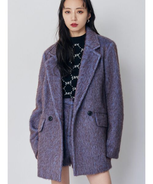 セットアップ対応】シャギーテーラードコート（テーラードジャケット