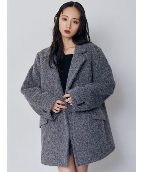 シャギーテーラードコート セットアップ対応】シャギーテーラードコート（テーラードジャケット