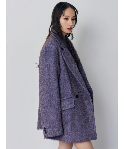 MURUA(ムルーア)の「【セットアップ対応】シャギーテーラードコート(テーラードジャケット・レディース・ブルー/グレー・FREE)」の12枚目の写真