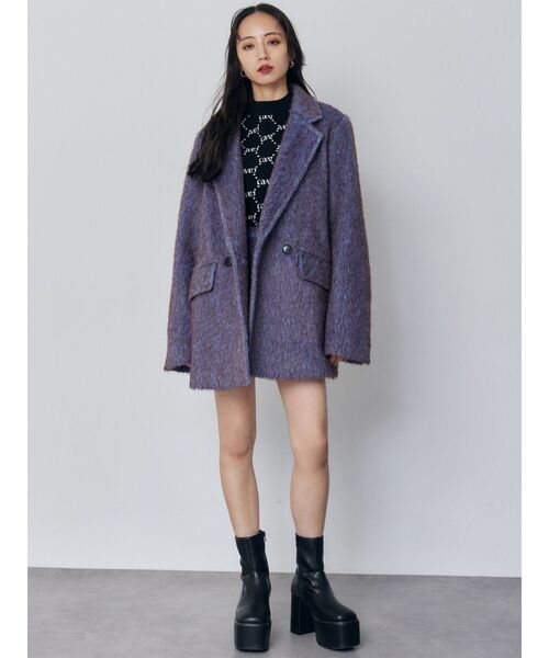 セットアップ対応】シャギーテーラードコート（テーラードジャケット