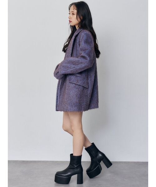 MURUA(ムルーア)の「【セットアップ対応】シャギーテーラードコート(テーラードジャケット・レディース・ブルー/グレー・FREE)」の15枚目の写真