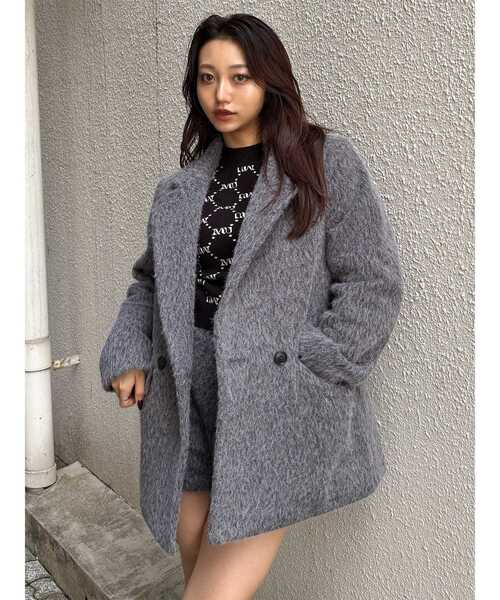 MURUA(ムルーア)の「【セットアップ対応】シャギーテーラードコート(テーラードジャケット・レディース・ブルー/グレー・FREE)」の17枚目の写真