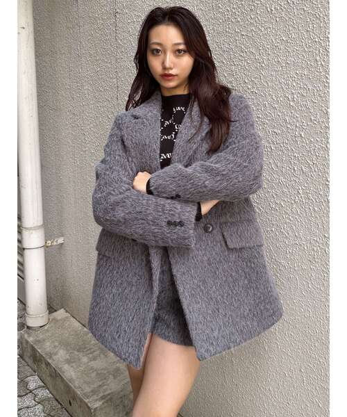 セットアップ対応】シャギーテーラードコート（テーラードジャケット