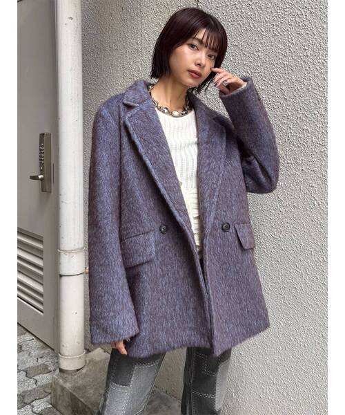 セットアップ対応】シャギーテーラードコート（テーラードジャケット