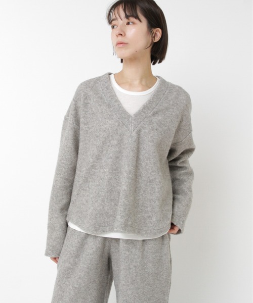 RNA-N（アールエヌエーエヌ）の「M2578 エコウールパイルプルオーバー（Tシャツ/カットソー・レディース・杢グレー/オートミール/ブラウン・FREE）」の4枚目の写真