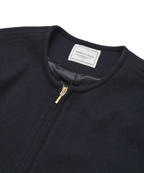 AMERICAN HOLIC（アメリカンホリック）の「【選べる丈】中空FIBERノーカラーコート（その他アウター・レディース・ネイビー/ブラック・M/L）」の19枚目の写真