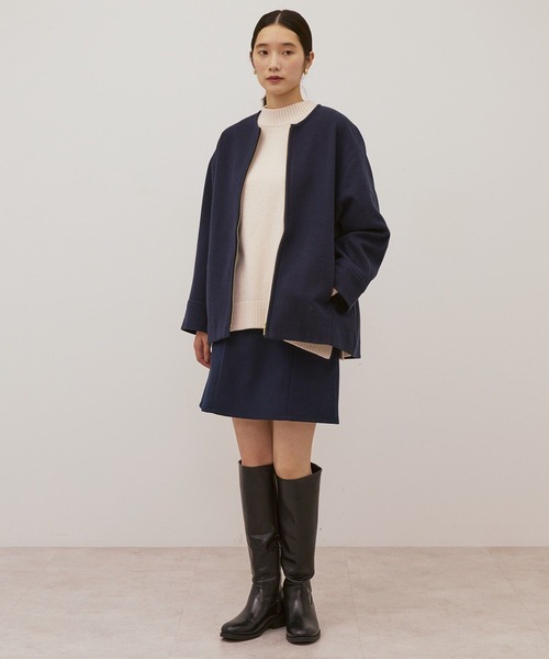 AMERICAN HOLIC（アメリカンホリック）の「【選べる丈】中空FIBERノーカラーコート（その他アウター・レディース・ネイビー/ブラック・M/L）」の13枚目の写真