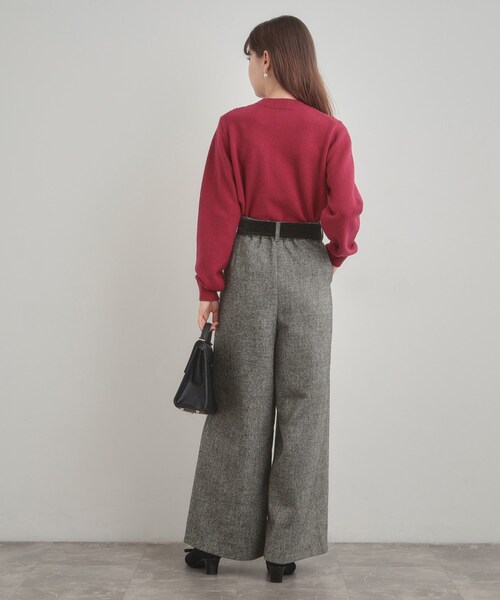 couture brooch（クチュールブローチ）の「【上品華やか・通勤】ラメツイード ワイドパンツ（その他パンツ・レディース・ブラウン系その他/ブラック/オフホワイト・40/42/36/38）」の15枚目の写真