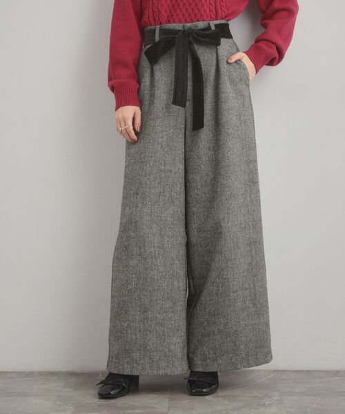 couture brooch（クチュールブローチ）の「【上品華やか・通勤】ラメツイード ワイドパンツ（その他パンツ・レディース・ブラウン系その他/ブラック/オフホワイト・40/42/36/38）」の17枚目の写真