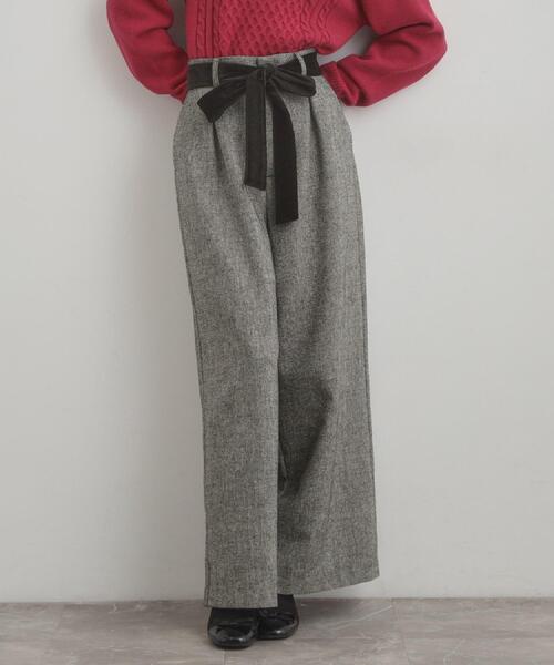 couture brooch（クチュールブローチ）の「【上品華やか・通勤】ラメツイード ワイドパンツ（その他パンツ・レディース・ブラウン系その他/ブラック/オフホワイト・40/42/36/38）」の18枚目の写真