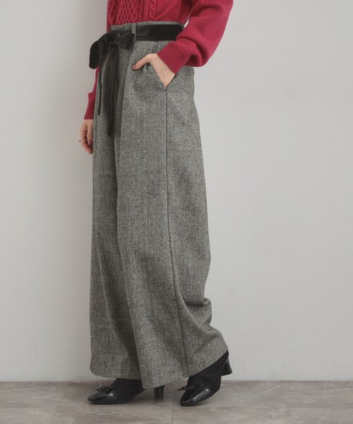 couture brooch（クチュールブローチ）の「【上品華やか・通勤】ラメツイード ワイドパンツ（その他パンツ・レディース・ブラウン系その他/ブラック/オフホワイト・40/42/36/38）」の19枚目の写真