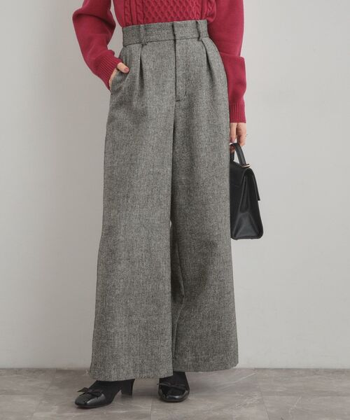 couture brooch（クチュールブローチ）の「【上品華やか・通勤】ラメツイード ワイドパンツ（その他パンツ・レディース・ブラウン系その他/ブラック/オフホワイト・40/42/36/38）」の21枚目の写真
