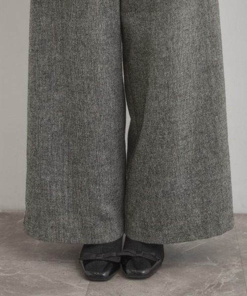 couture brooch（クチュールブローチ）の「【上品華やか・通勤】ラメツイード ワイドパンツ（その他パンツ・レディース・ブラウン系その他/ブラック/オフホワイト・40/42/36/38）」の8枚目の写真