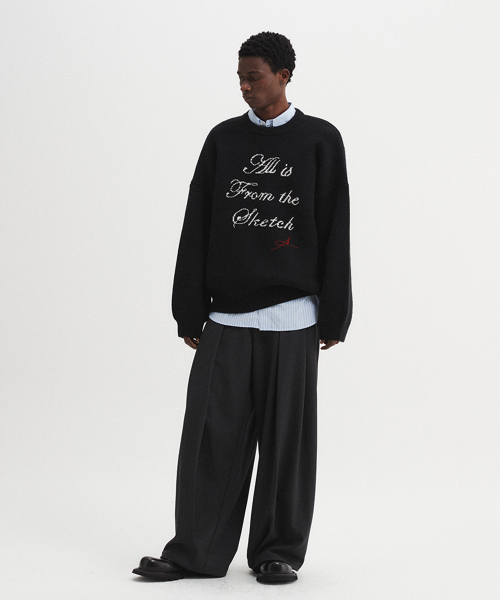 DNSR(ディーエヌエスアール)の「マルチプリーツワイドスラックスチャコール(スラックス・メンズ・その他・SMALL/MEDIUM/LARGE/X-LARGE)」の3枚目の写真