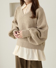 apres jour clair | 【apres jour clair】襟付きドッキングニット【ZOZOTOWN限定アイテム】(ニット/セーター)