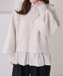 【apres jour clair】襟付きドッキングニット【ZOZOTOWN限定アイテム】