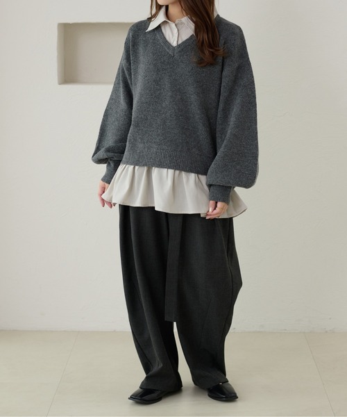 ネセセア♡新品襟付きニット apres jour clair】襟付きドッキングニット【ZOZOTOWN限定アイテム