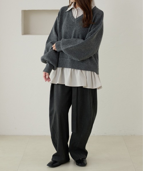 apres jour clair】襟付きドッキングニット【ZOZOTOWN限定アイテム