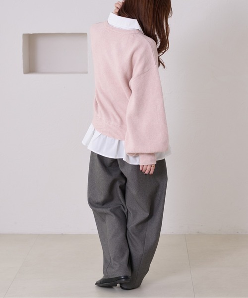 apres jour clair(アプレジュールクレア)の「【apres jour clair】襟付きドッキングニット【ZOZOTOWN限定アイテム】(ニット/セーター・レディース・ベージュ/チャコールグレー/ブラウン系その他/アイボリー/グレー/ネイビー/ピンク・X-LARGE/フリー)」の22枚目の写真