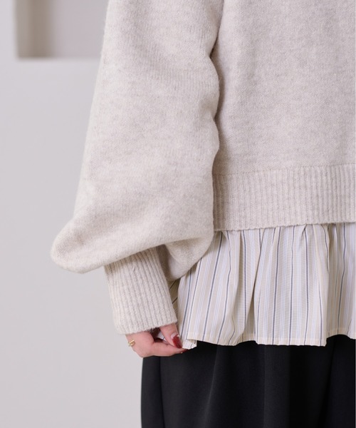 apres jour clair(アプレジュールクレア)の「【apres jour clair】襟付きドッキングニット【ZOZOTOWN限定アイテム】(ニット/セーター・レディース・ベージュ/チャコールグレー/ブラウン系その他/アイボリー/グレー/ネイビー/ピンク・X-LARGE/フリー)」の16枚目の写真