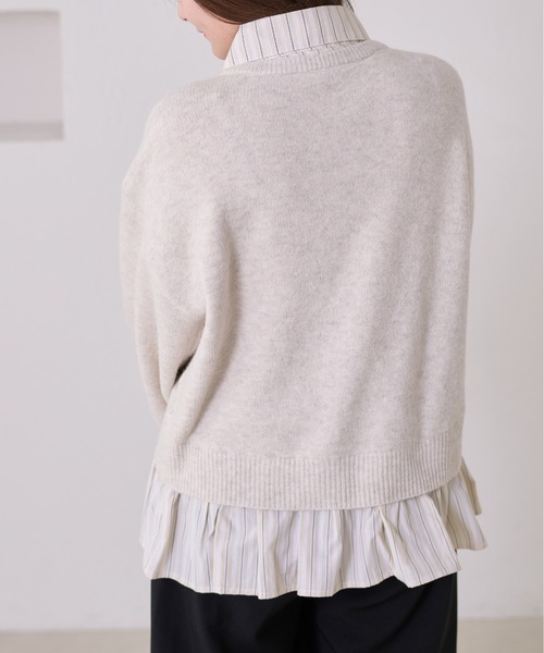 apres jour clair(アプレジュールクレア)の「【apres jour clair】襟付きドッキングニット【ZOZOTOWN限定アイテム】(ニット/セーター・レディース・ベージュ/チャコールグレー/ブラウン系その他/アイボリー/グレー/ネイビー/ピンク・X-LARGE/フリー)」の17枚目の写真