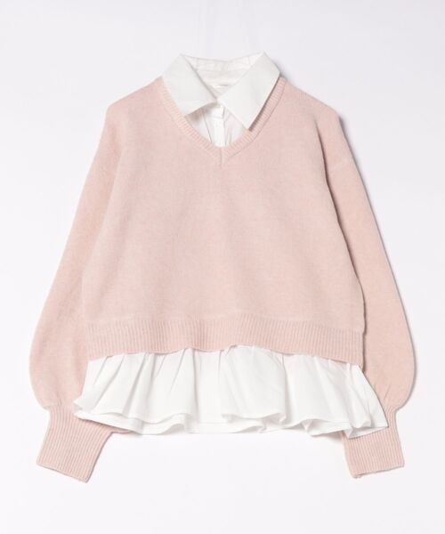 apres jour clair(アプレジュールクレア)の「【apres jour clair】襟付きドッキングニット【ZOZOTOWN限定アイテム】(ニット/セーター・レディース・ベージュ/チャコールグレー/ブラウン系その他/アイボリー/グレー/ネイビー/ピンク・X-LARGE/フリー)」の9枚目の写真